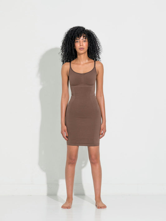 Second Skin Slip Dress - Chocolate (Lev. Februar 2026)