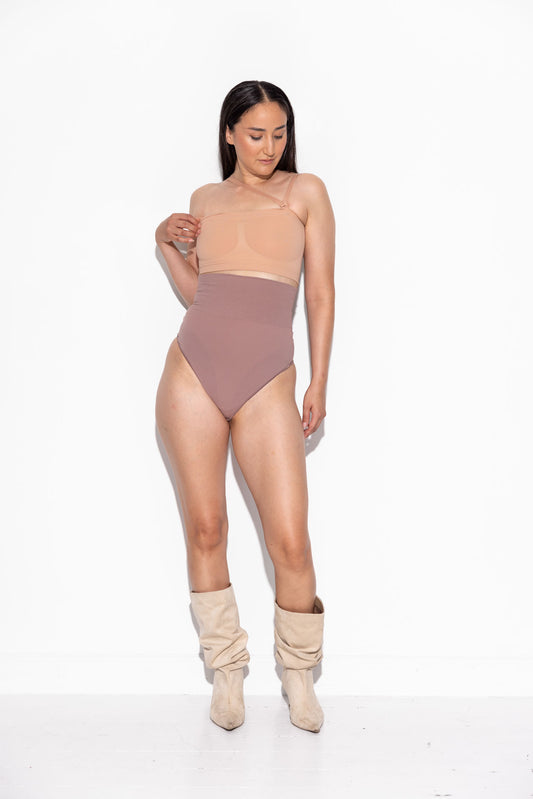 Second Skin High waist thong - Taupe