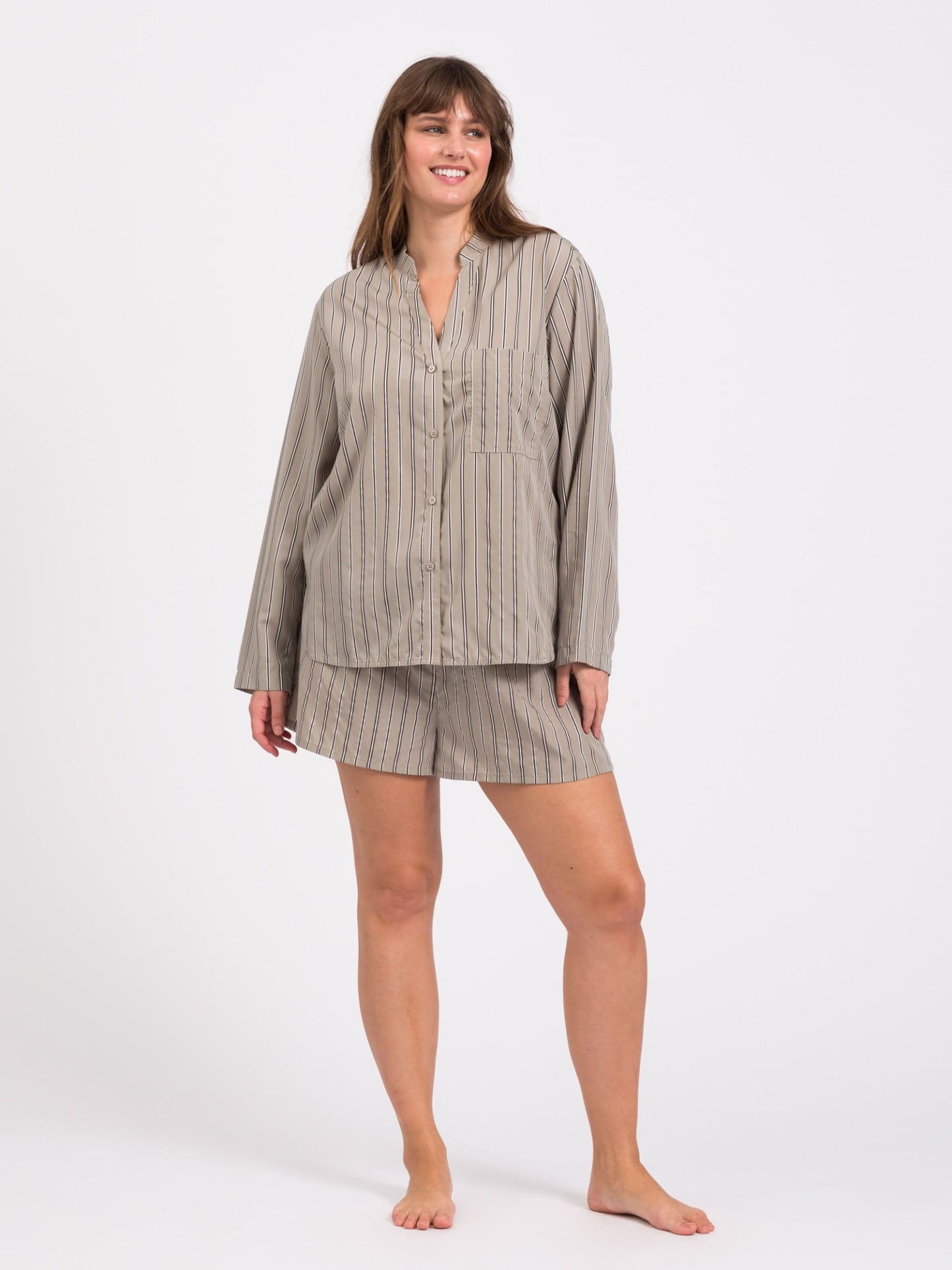 Sleep pajama shorts - dust mint stripe