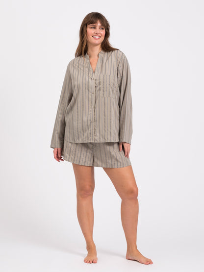 Sleep pajama shorts - dust mint stripe